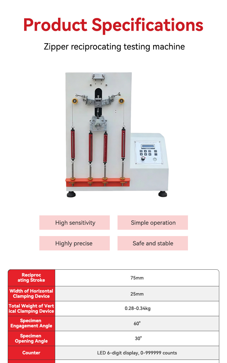 topil zip endure™ reciprocating zipper fatigue tester – professional endurance testing system for garments, luggage & footwear