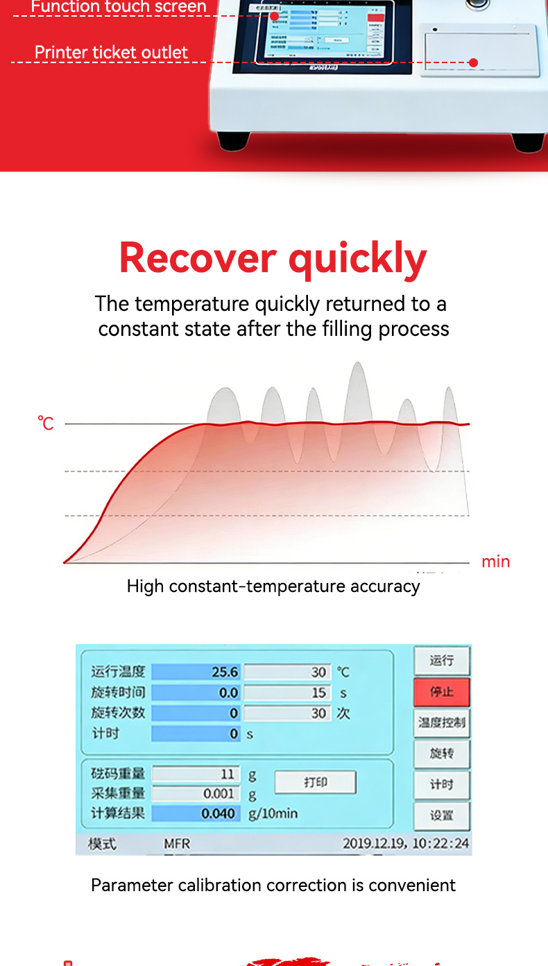 topil flow master™ digital melt flow indexer – high precision mfr/mvr tester with 7" smart touchscreen